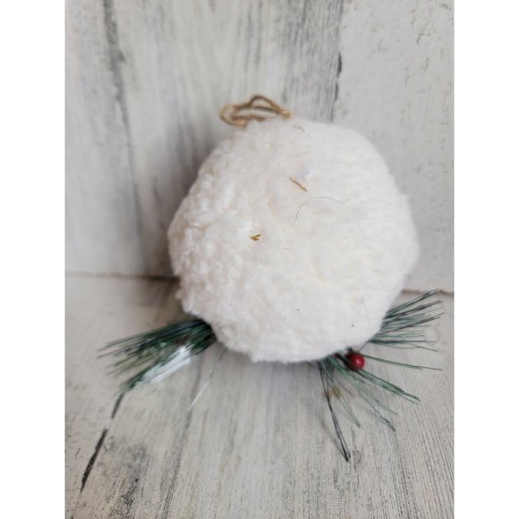 White owl plaid Pinecone winter ornament Xmas - Picture 5 of 7